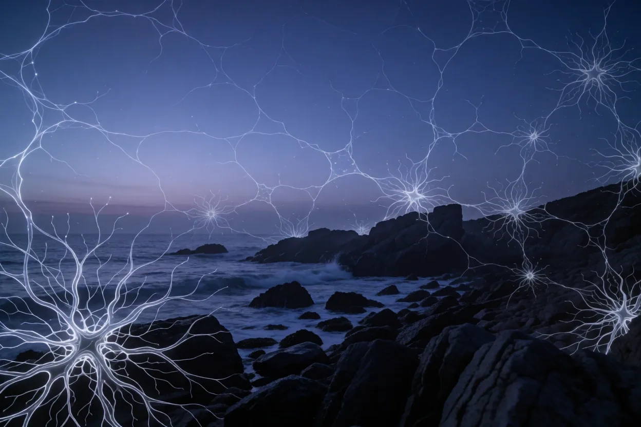 Halifax coast with neural light trails